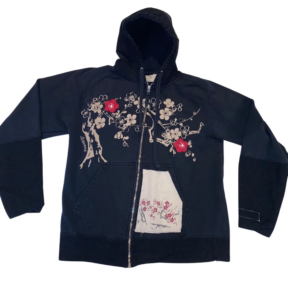 y2k zip up patchwork hoodie